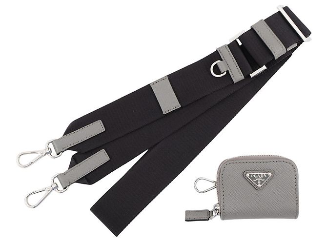 Borsa a tracolla Prada Triangle in pelle Saffiano Marrone Nero - vista 17