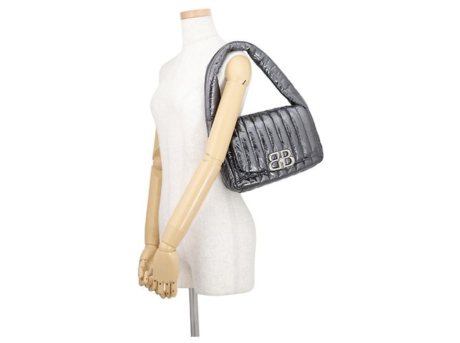 Borsa a tracolla Balenciaga - Monaco BB Small Leather Metallico - vista 4