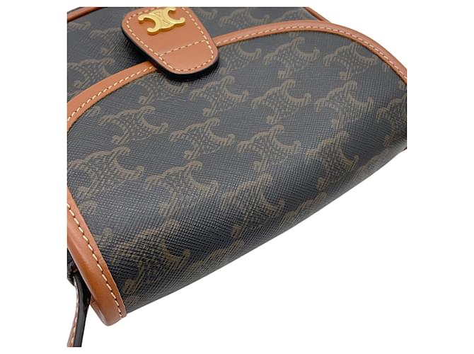 Céline Borsa a tracolla Celine Mini Besace Triomphe Marrone - vista 11