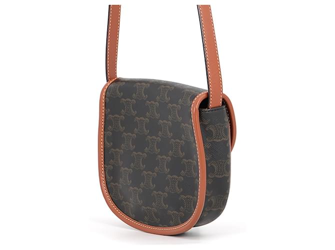Céline Borsa a tracolla Celine Mini Besace Triomphe Marrone - vista 2