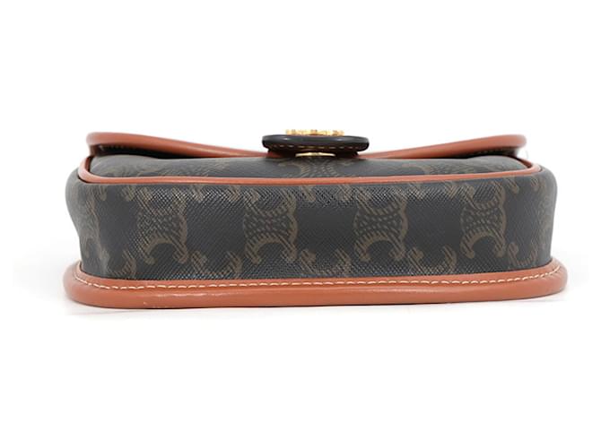 Céline Borsa a tracolla Celine Mini Besace Triomphe Marrone - vista 3