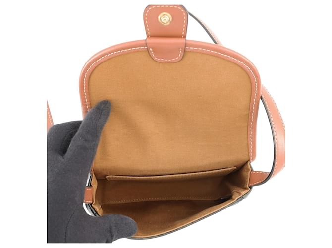Céline Borsa a tracolla Celine Mini Besace Triomphe Marrone - vista 5
