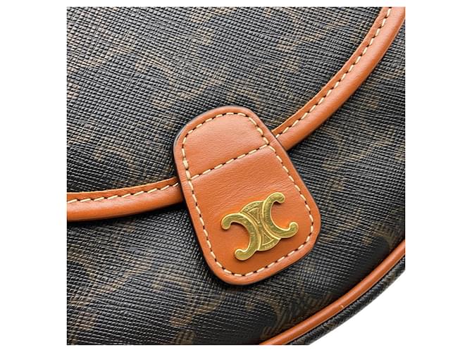 Céline Borsa a tracolla Celine Mini Besace Triomphe Marrone - vista 7
