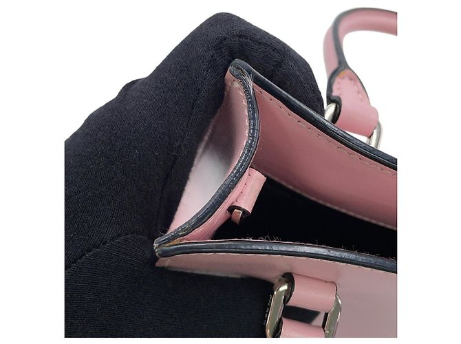 Mini borsa in pelle Prada con triangolo in rilievo Rosa - vista 10