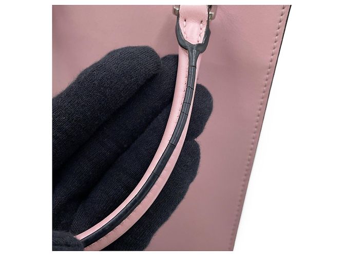Mini borsa in pelle Prada con triangolo in rilievo Rosa - vista 14