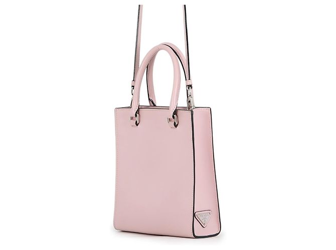Mini borsa in pelle Prada con triangolo in rilievo Rosa - vista 2
