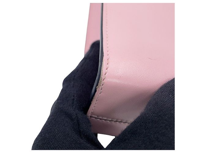Mini borsa in pelle Prada con triangolo in rilievo Rosa - vista 9