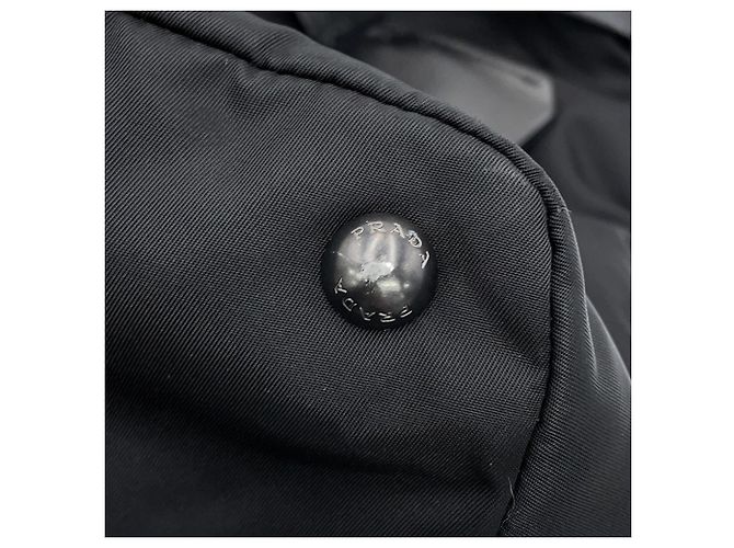Borsa Tote Prada in nylon e pelle nera Nero - vista 13