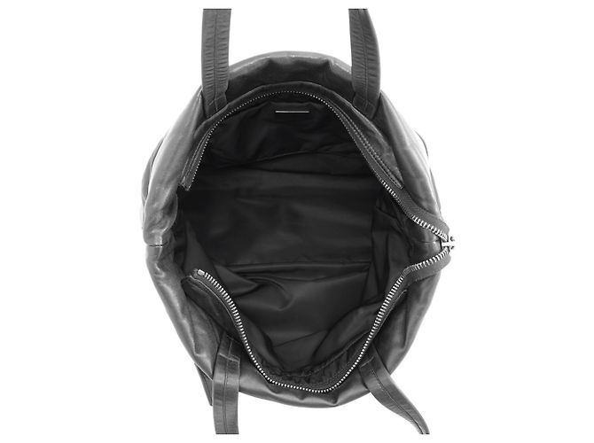 Borsa Tote Prada in nylon e pelle nera Nero - vista 5