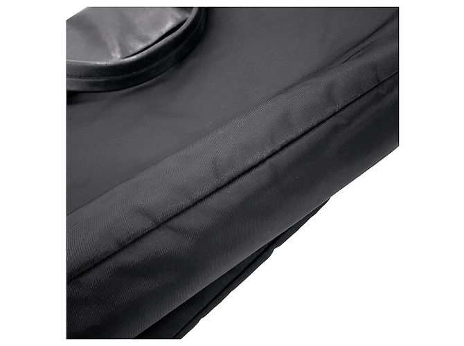Borsa Tote Prada in nylon e pelle nera Nero - vista 9