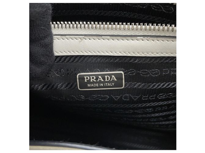Borsa a mano Prada in pelle bianca Bianco - vista 17