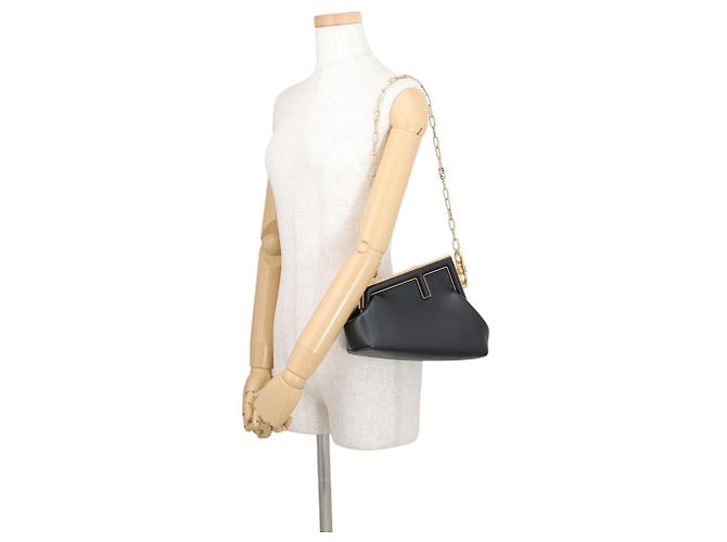 Borsa a Pochette Fendi First Small 8BP129 Nero - vista 5