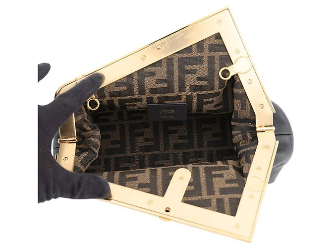 Borsa a Pochette Fendi First Small 8BP129 Nero - vista 6