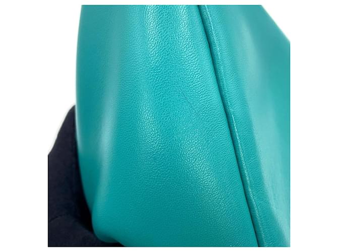 Bolsa de couro acolchoada com triângulo Prada Verde Turquesa - vista 12