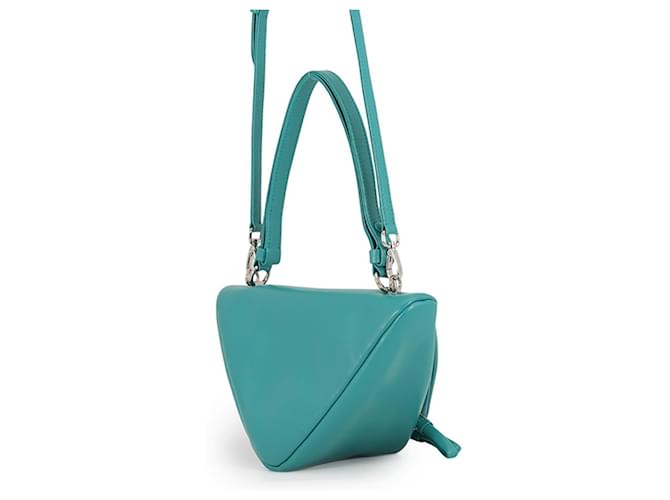 Bolsa de couro acolchoada com triângulo Prada Verde Turquesa - vista 2