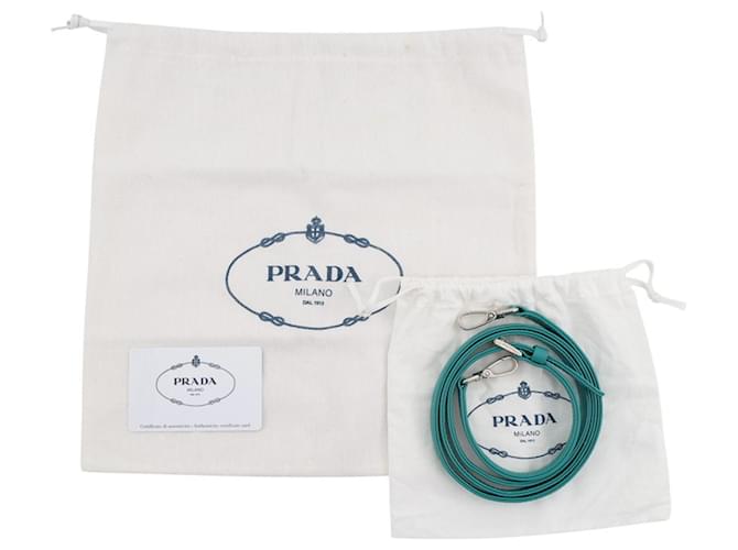 Bolsa de couro acolchoada com triângulo Prada Verde Turquesa - vista 20