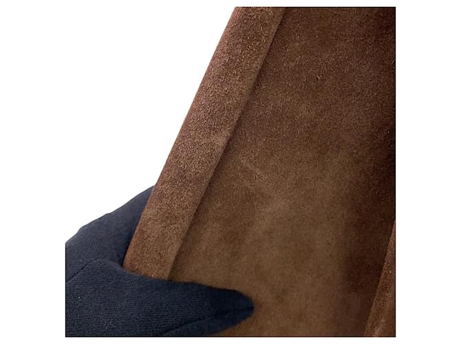 Borsa Sling Prada in camoscio marrone - vista 10