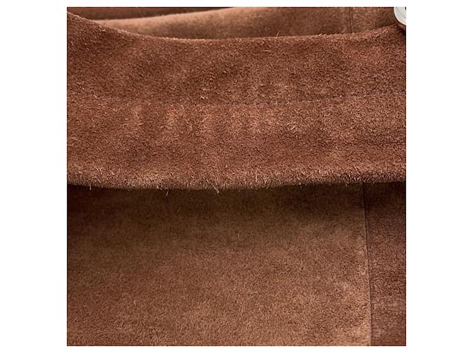 Borsa Sling Prada in camoscio marrone - vista 13
