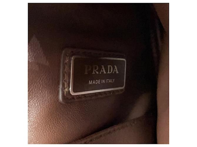Borsa Sling Prada in camoscio marrone - vista 16