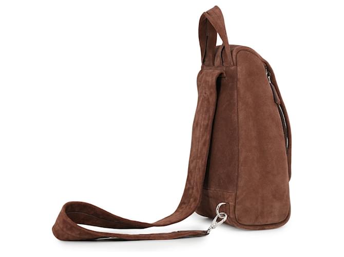 Borsa Sling Prada in camoscio marrone - vista 2