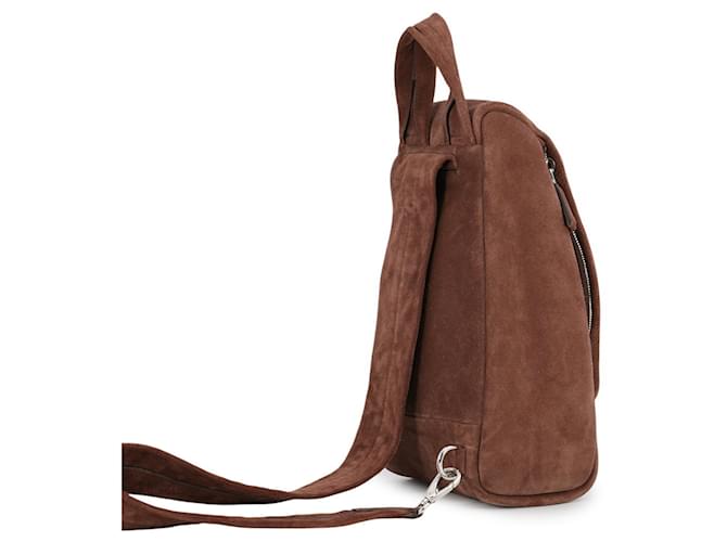 Borsa Sling Prada in camoscio marrone - vista 3