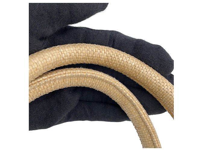 Christian Dior Book Tote Cannage Medium Raffia Tasche Schwarz Beige - Ansicht 14
