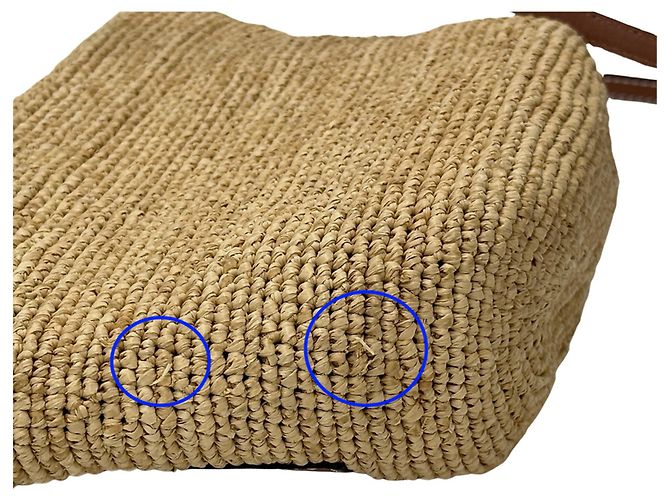 Borsa a tracolla in pelle e rafia beige e marrone Loewe - vista 8