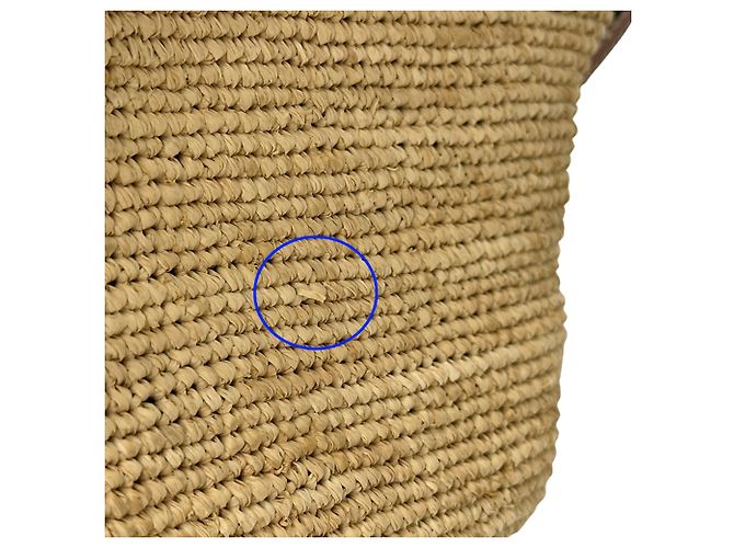 Borsa a tracolla in pelle e rafia beige e marrone Loewe - vista 9