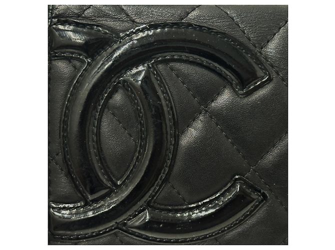 Chanel Cambon Damen Langbrieftasche Schwarz Pink - Ansicht 15