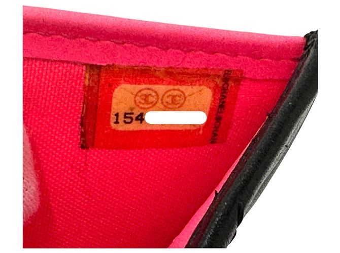 Chanel Cambon Damen Langbrieftasche Schwarz Pink - Ansicht 7