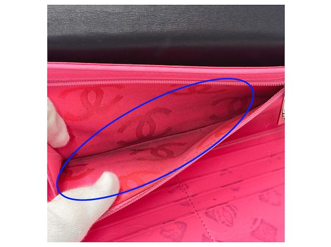Chanel Cambon Damen Langbrieftasche Schwarz Pink - Ansicht 9