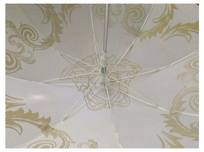 Ombrello Versace con stampa Medusa e Barocco Bianco D'oro - vista 10