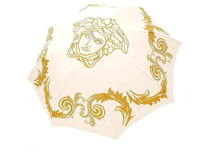 Ombrello Versace con stampa Medusa e Barocco Bianco D'oro - vista 5
