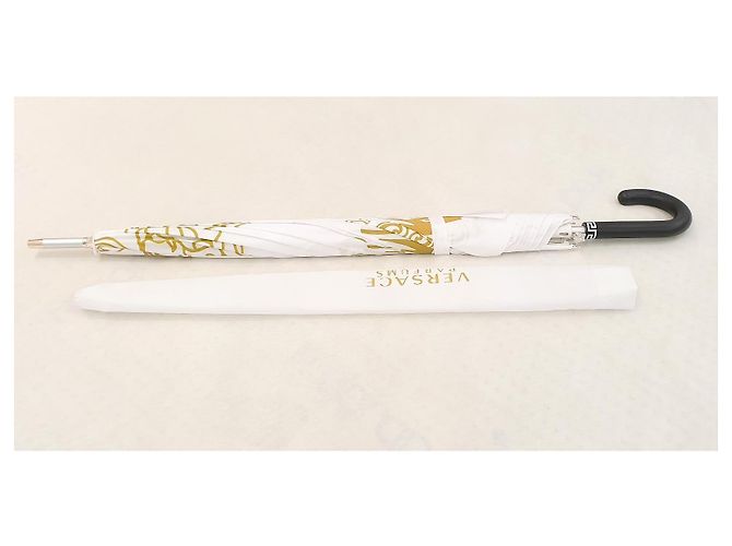 Ombrello Versace con stampa Medusa e Barocco Bianco D'oro - vista 7