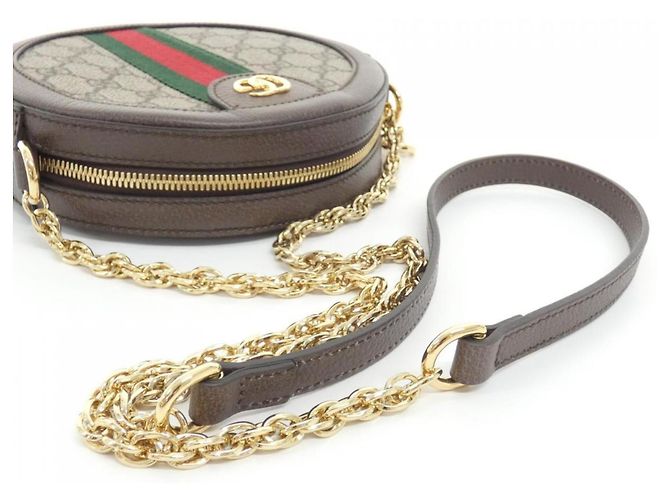Borsa a tracolla Gucci Ophidia Beige and Brown Marrone - vista 5