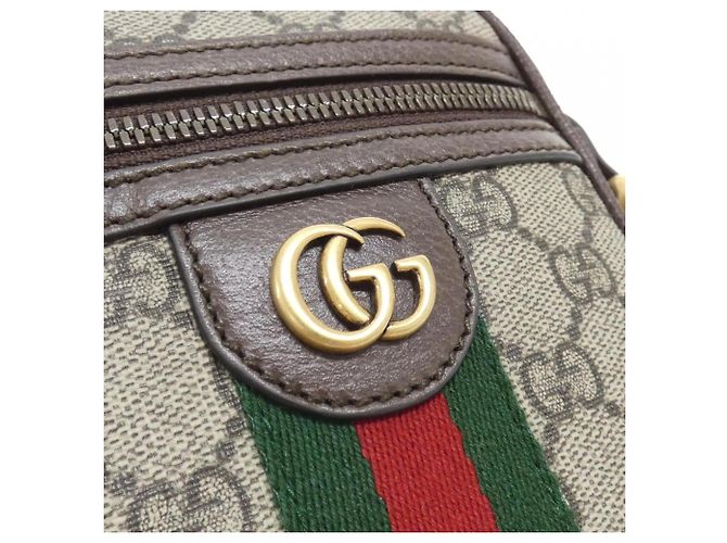 Borsa a tracolla Gucci Ophidia Marrone Beige - vista 4