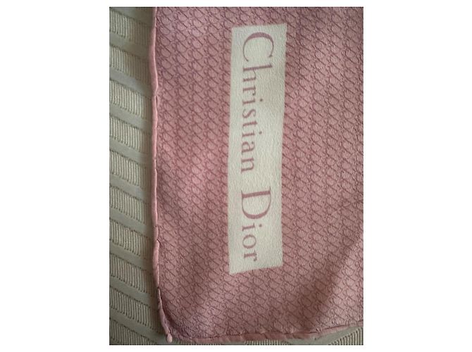 Carré in seta Christian Dior Rosa Bianco Grigio - vista 11