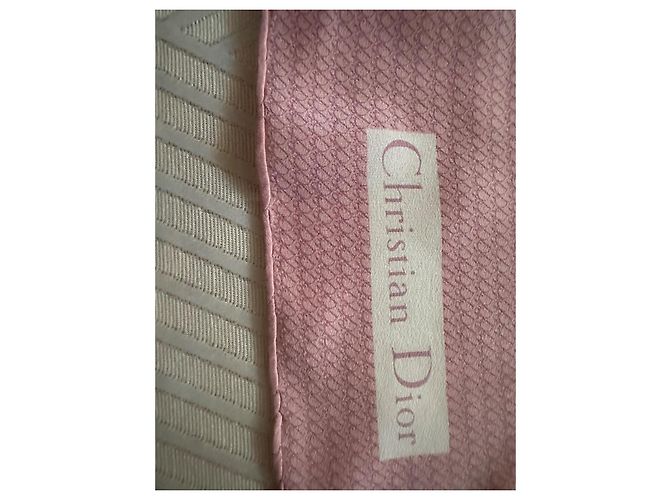 Carré in seta Christian Dior Rosa Bianco Grigio - vista 5