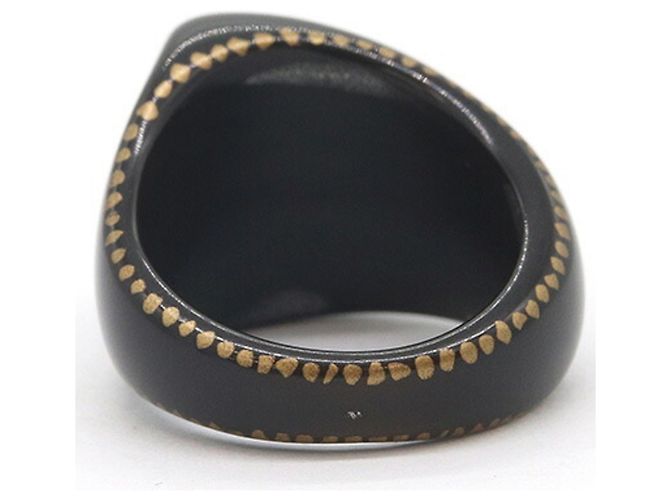 Anello in resina marrone scuro Chanel - vista 2