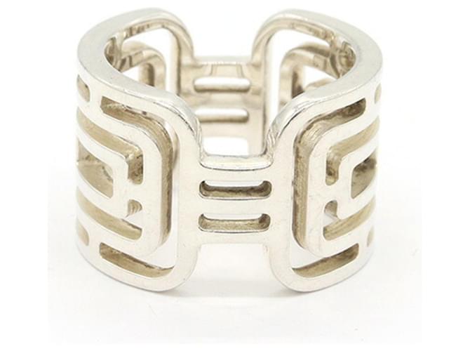 Ring Anello Hermès Arcan GM Argento - vista 2