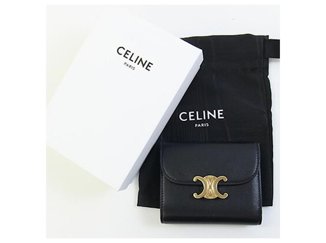 Céline Celine Triomphe Small Flap Wallet Schwarz - Ansicht 9