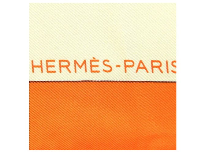 Hermès Hermes Seidentuch hellbeige und orange - Ansicht 2