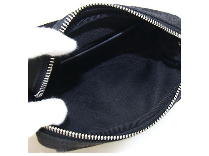 Borsa a tracolla Gucci in tela e pelle nera Nero - vista 3