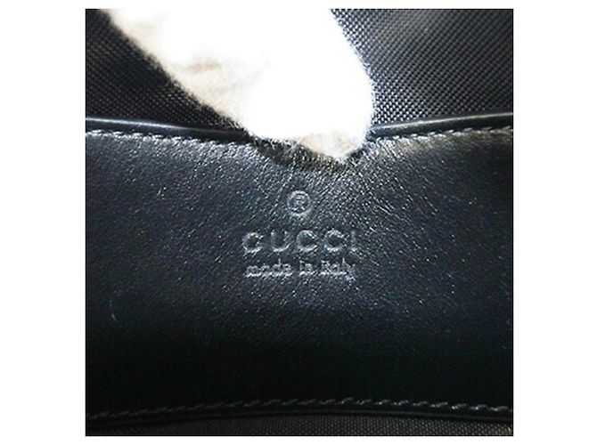 Borsa a tracolla Gucci in tela e pelle nera Nero - vista 4