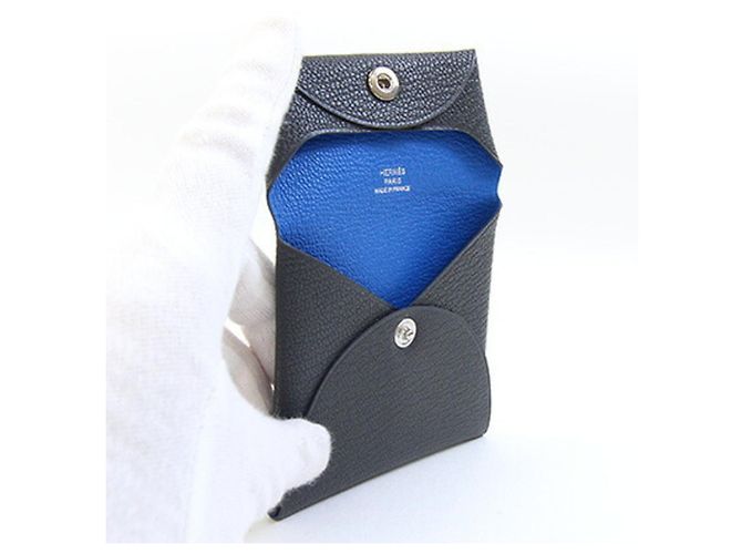 Hermès Hermes Bastia Verso Wallet/Coin Case Blue Grey - view 3
