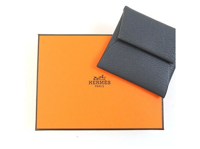 Hermès Hermes Bastia Verso Wallet/Coin Case Blue Grey - view 5