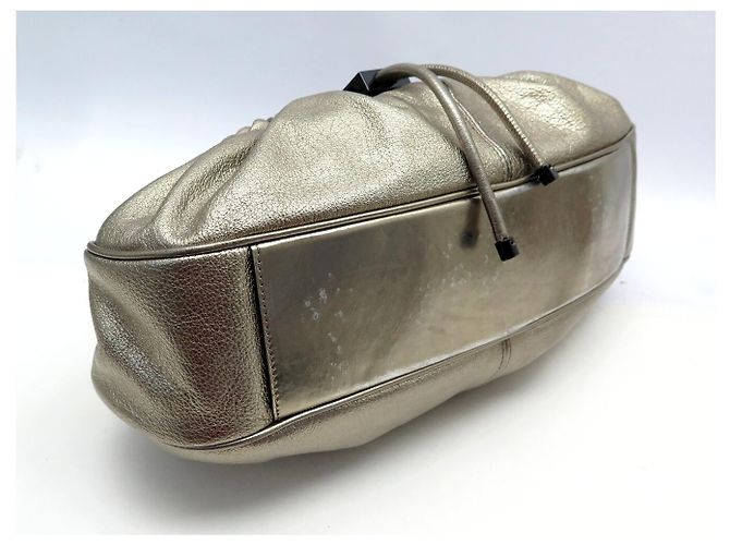 BORSA A MANO BURBERRY WARRIOR DRAWSTRING HOBO IN PELLE GOLDEN AND BAG D'oro - vista 3