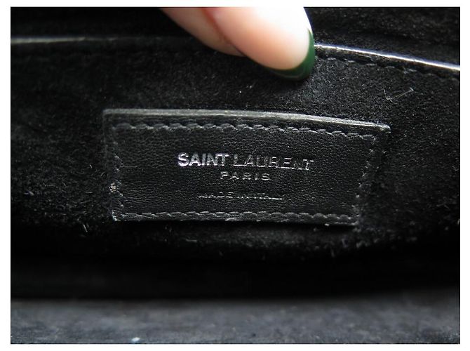 BORSA A MANO SAINT LAURENT SUNSET 442906 PELLE NERA EFFETTO COCCO TRACOLLA Nero - vista 12