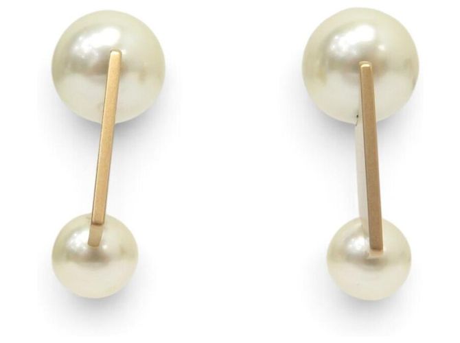 NUOVI ORECCHINI DIOR TRIBALES LOGO CD PERLE IN METALLO DORATO D'oro - vista 4