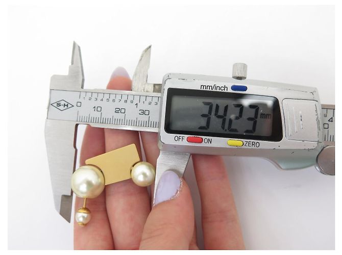 NUOVI ORECCHINI DIOR TRIBALES LOGO CD PERLE IN METALLO DORATO D'oro - vista 6